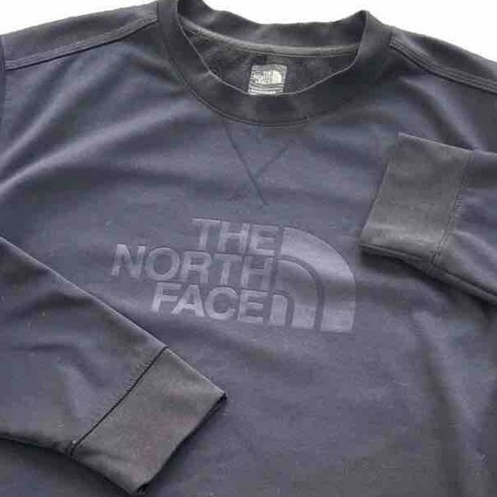 The North Face Sweatshirt L Black On Black Lightweight Gorpcore Outdoor Travel‎